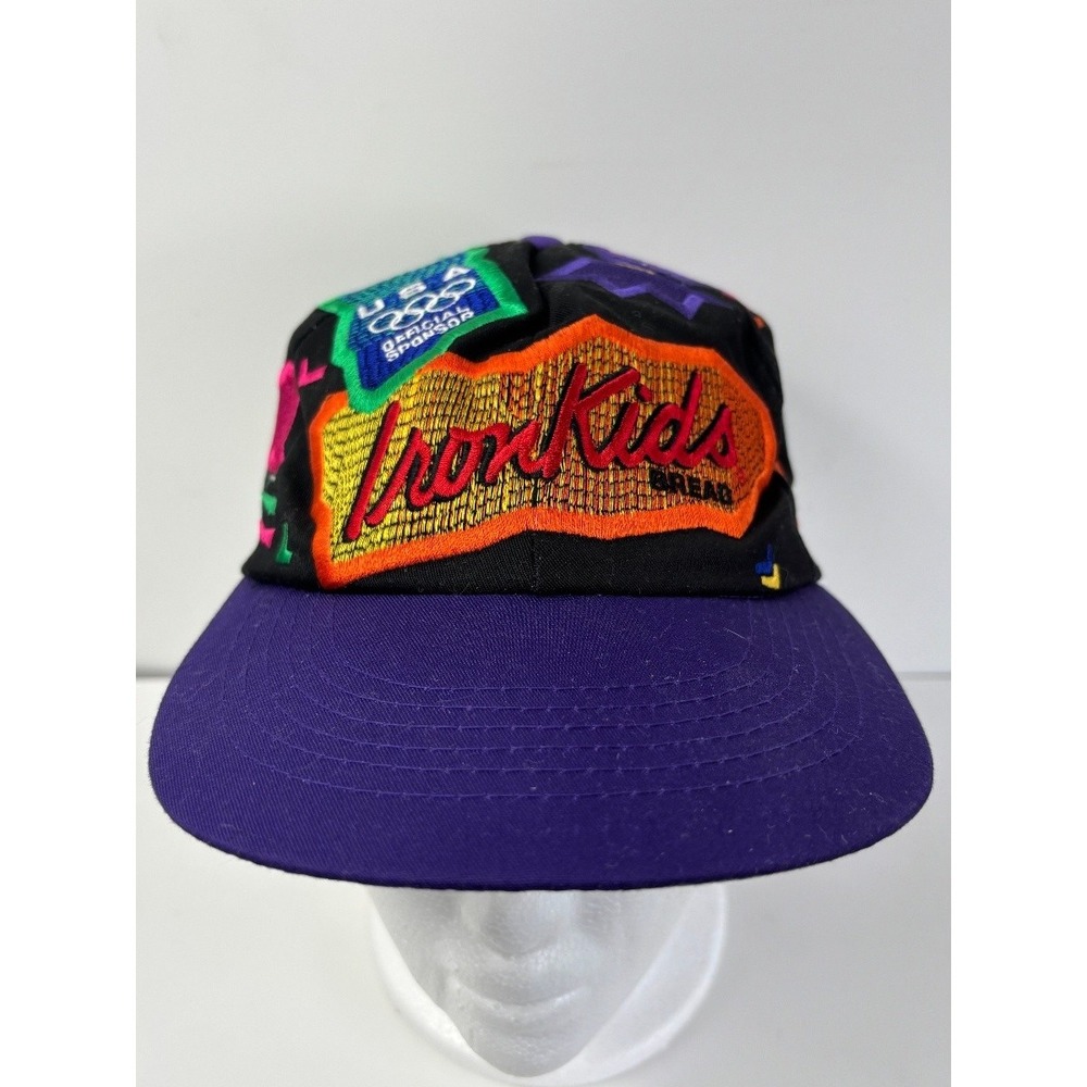 IronKids 1996 U.S. Olympic Team Baseball Cap Bread Patch Black Purple